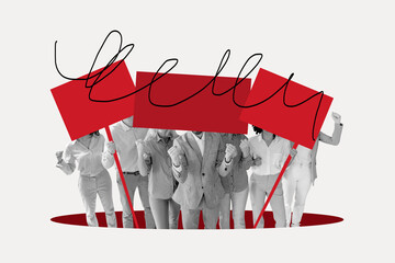 Composite sketch image design trend artwork collage of vote strength citizen banner resources...