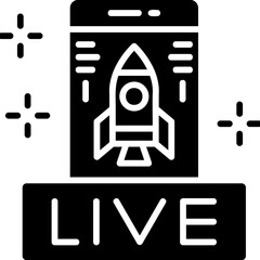 Live Rocket Icon Vector Element