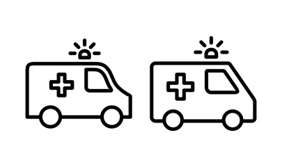 Ambulance icon logo design. ambulance truck sign and symbol. ambulance car