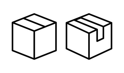 Box icon logo design. box sign and symbol, parcel, package