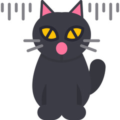 Black Cat Icon Vector Element