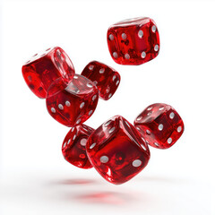 Red Dice in Motion - Casino Game , isolated on white background png