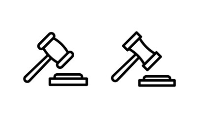 Gavel icon logo design. judge gavel sign and symbol. law icon. auction hammer