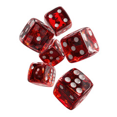 Red Dice Falling - Casino Game , isolated on white background png