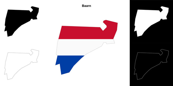Baarn blank outline map set