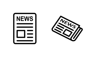Newspaper icon logo design. news paper sign and symbolign