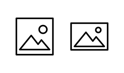 Picture icon logo design. photo gallery sign and symbol. image icon