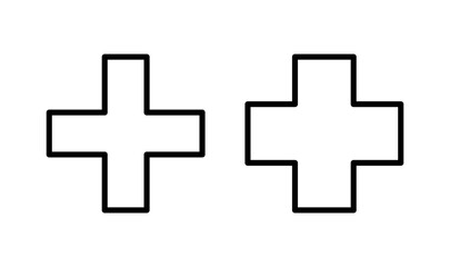 Plus icon logo design. Add plus sign and symbol