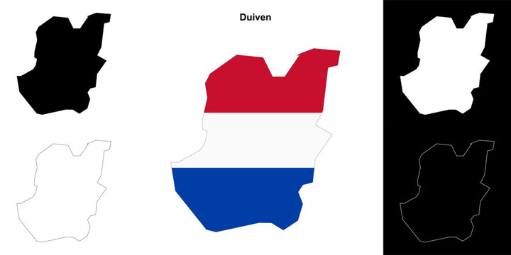 Duiven blank outline map set