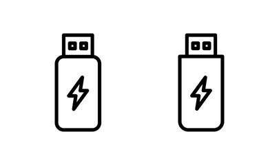 Usb icon logo design. Flash disk sign and symbol. flash drive sign. usb charging