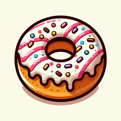 illustration of donuts with vanilla jam 