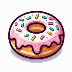illustration of donuts with strawberry jam 