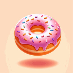 illustration of donuts with strawberry jam 