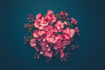 Obraz premium A vibrant arrangement of delicate pink blossoms.