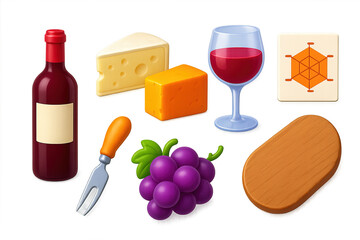 Food and drink 3d icons set – culinary, beverage, dining symbols for chefs