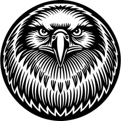 Obraz premium Eagle head in circle silhouette vector illustration