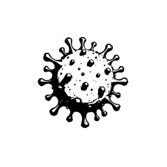 Monochrome depiction of a viral entity illustration of infectious disease agent