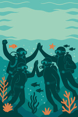 Joyful Scuba Divers 