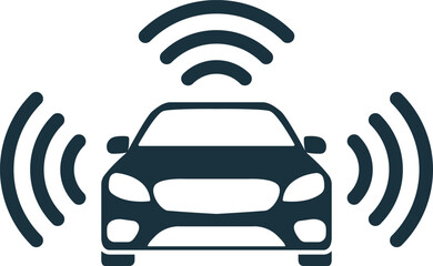 Smart car using wireless communication and location services icon