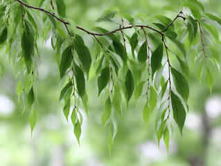 Obraz premium serene summer background with a soft bokeh effect of sunlight filtering through green leaves