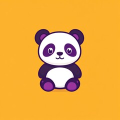 Obraz premium A joyful cartoon panda design radiating cuteness and positivity for all ages.