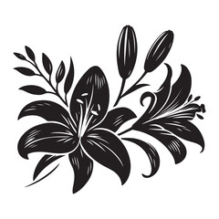 Beautiful Lily Bouquet Silhouette A Stunning Floral Arrangement Design