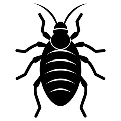 Black and White Cockroach Illustration Simple Icon
