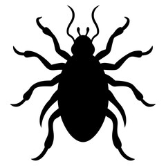 Black Silhouette of a Tick Insect Vector Illustration