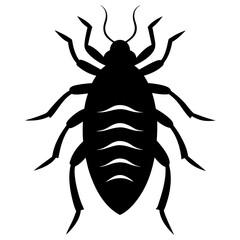 Black Silhouette of a Louse Insect Vector Illustration