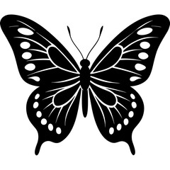 Elegant Black Butterfly Silhouette Graphic Design