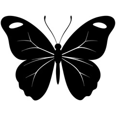 Elegant Black Butterfly Silhouette Illustration