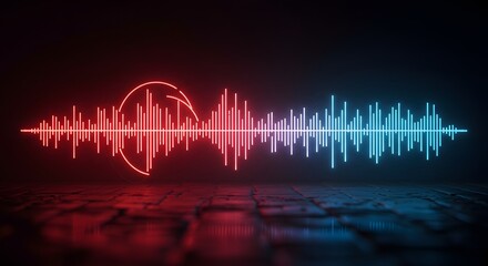 Pink and Blue Sound Wave with Headphones