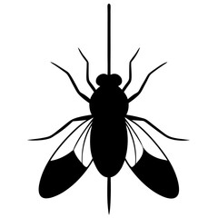 Simple Black Silhouette of a House Fly Insect