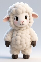 there is a white sheep that is standing up with its legs crossed