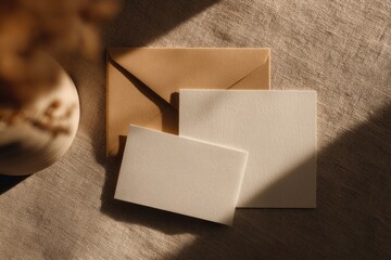 Wedding logo mockup on textured paper