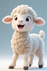 there is a white sheep with a big smile on its face