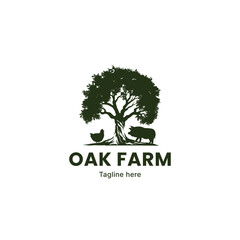 Oak farm logo, oak tree logo