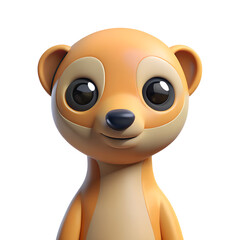 Naklejka premium Adorable cartoon meerkat character isolated on a white background