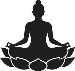 yoga silhouette vector logo