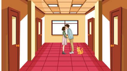 couple in a corridor