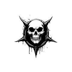 Intricate Skull Graphic Design with Dark Aesthetic and Symbolic Representations