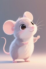 cartoon mouse with big eyes and a white tail