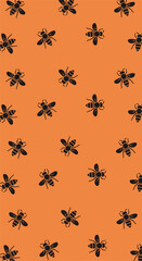 Bees seamless pattern
