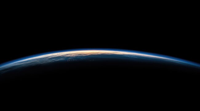 Earth's horizon in the vastness of space