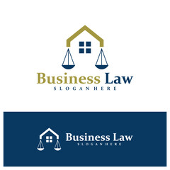 House Justice logo design concept vector. Law Firm with House Logo Design Template. Creative Symbol. Icon