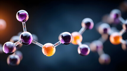 of molecules and atoms digitally rendered in a lab environment