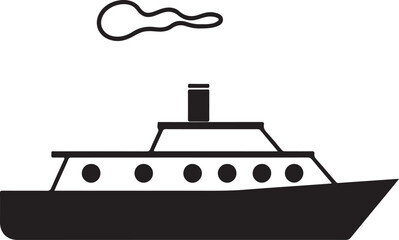 Obraz premium vector illustration of a boat silhouette