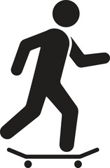 Monochrome Motion: Minimalist Skateboard Silhouette in Action