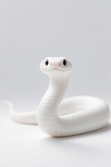 Fototapeta premium there is a white snake that is sitting on the ground