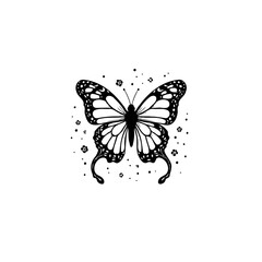 Detailed butterfly illustration with dotted elements for creative backgrounds